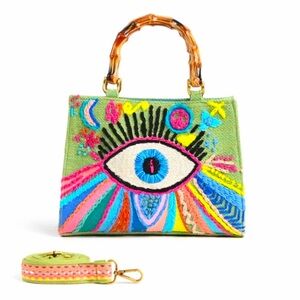 NWT ⚜️🧿⚜️ America and Beyond  Groovy Evil Eye Handbag Made In India